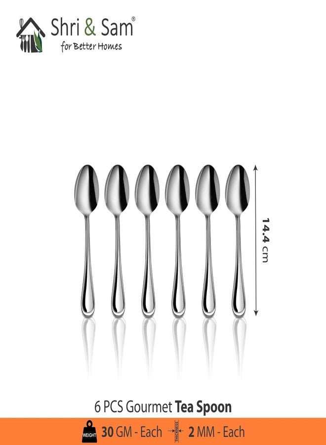 Shri & Sam Stainless Steel Gourmet Tea Spoon, 6 Pieces - Image 2
